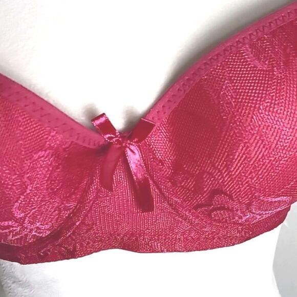 Lukasi Lace Demi Bra, Lightly Padded, Full Coverage, Rose, Size 36C, NWT - Picture 3 of 10